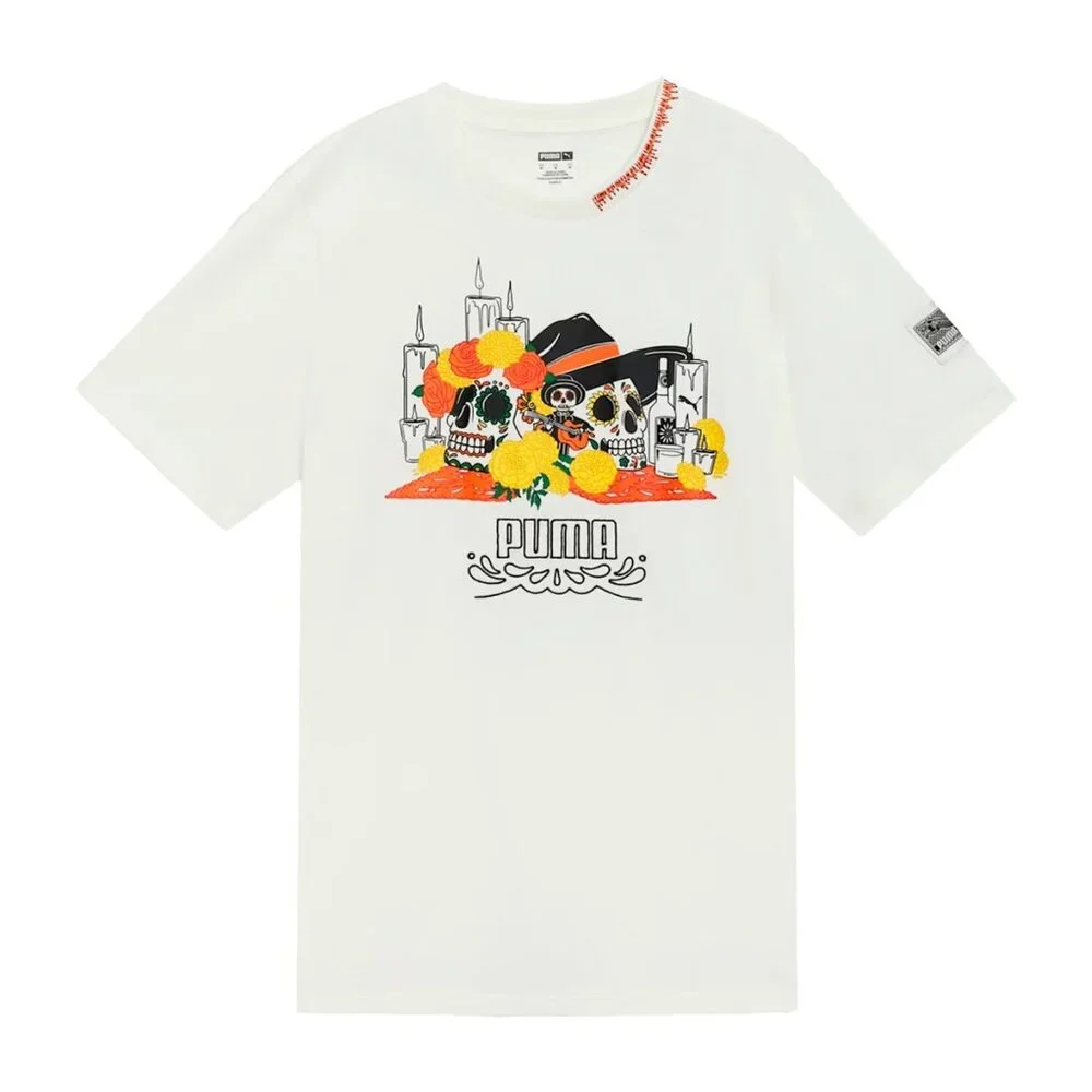 PUMA Classics Limited Edition T-Shirt: Dia de Muertos (White-Medium)